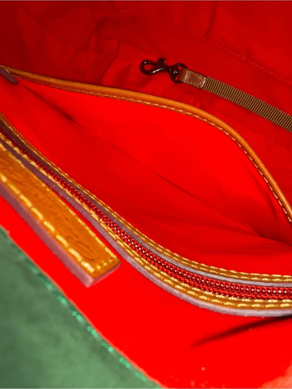 Dooney & Bourke Florentine Leather The Smith Satchel Bag , Tassels, Red Lining - Picture 13 of 15